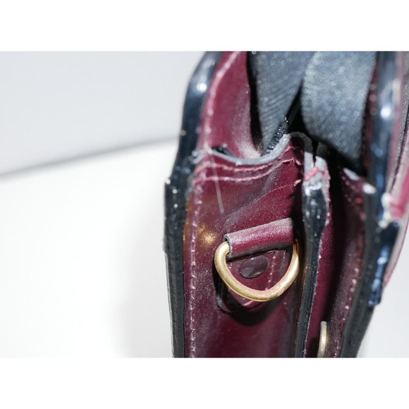 VTG Stebco Attache Briefcase Pebbled Leather Retractable Handle Burgundy Red - Picture 12 of 16
